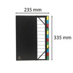 Trieur Rigide Ordonator Dos Extensible 12 Compartiments - Noir - X 6 - Exacompta