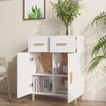 vidaXL Buffet blanc 69 5x34x89 cm bois d’ingénierie