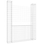 vidaXL Panier de gabion en forme de U avec 2 poteaux Fer 140x20x200 cm