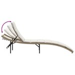vidaXL Chaises longues lot de 2 avec table beige résine tressée