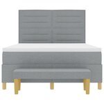 vidaXL Lit Box Spring avec Matelas & Banc Gris Clair 140x200 cm Tissu