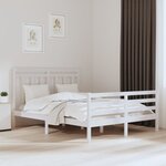 vidaXL Cadre de lit sans matelas blanc 150x200 cm bois massif