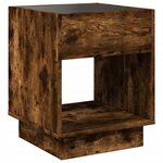 vidaXL Table basse avec LED infini chêne fumé 40x40x50 cm