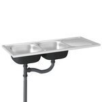 vidaXL Évier de cuisine à double évier argenté 1200x600x155 mm inox