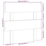 vidaXL Tête de lit Blanc 103 5x3x81 cm Bois massif de pin