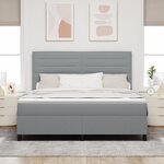 vidaXL Lit à Ressorts avec Matelas & LED Gris Clair 180x200 cm Tissu
