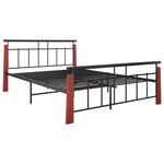 vidaXL Cadre de lit sans matelas métal bois de chêne massif 140x200 cm