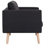 vidaXL Canapé à 2 places Tissu Noir