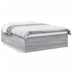vidaXL Cadre de lit sonoma gris 150x200 cm bois d'ingénierie