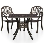 Ensemble de bistro jardin meuble extérieur terrasse 3 pièces aluminium coulé bronze 02_0013508