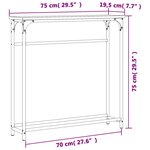 vidaXL Table console chêne fumé 75x19 5x75 cm bois d'ingénierie