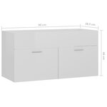 vidaXL Ensemble de meubles de bain Blanc brillant Bois d'ingénierie