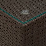 vidaXL Table d'appoint dessus verre Marron 35x35x52 cm Résine tressée