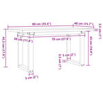 vidaXL Table basse cadre en O 90x40x45 5cm bois de pin massif et fonte
