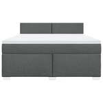 vidaXL Sommier à lattes de lit avec matelas Gris foncé 180x200cm Tissu