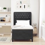 Somier avec Matelas vidaXL Noir 90x190 cm Velours
