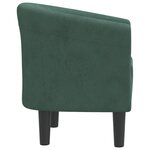 vidaXL Fauteuil cabriolet vert foncé velours
