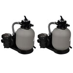 vidaXL Pompes à filtre à sable 2 Pièces 600 W 17000 l/h