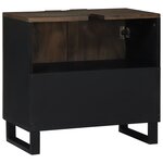 vidaXL Cabinet sous évier Noyer Bois massif  Métal Moyen Épuré