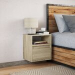 vidaXL Meuble TV mural avec lumières LED chêne sonoma 41x31x45 cm