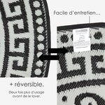 Tapis extérieur terrasse réversible rond - Tapis de jardin imperméable et résistant UV - Enid - Gris - 180 cm - HOMESCAPES
