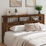 vidaXL Tête de lit à LED chêne fumé 200x18 5x103 5cm bois d'ingénierie
