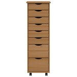 vidaXL Armoire roulante avec tiroirs MOSS bois de pin marron miel