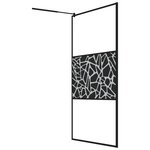 vidaXL Paroi de douche avec étagère Noir 115x195cm Verre ESG&Aluminium