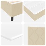 vidaXL Lit à ressort avec matelas & LED Crème 180x200 cm Tissu