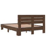 vidaXL Cadre de lit chêne marron 120x190 cm bois d'ingénierie et métal