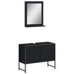 vidaXL Ensemble d'armoires de salle de bain 2 Pièces noir bois ingénierie