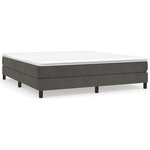 vidaXL Cadre de lit Gris foncé 180 x 200 cm Velours