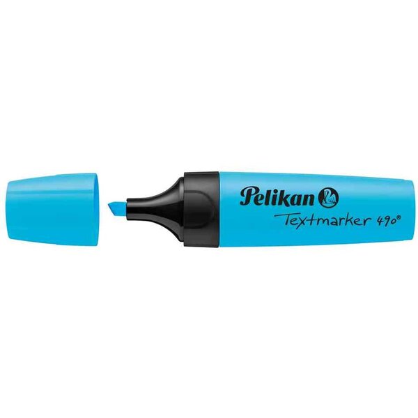 Surligneur Textmarker 490 Pte biseautée 1 - 5 mm Bleu fluo PELIKAN
