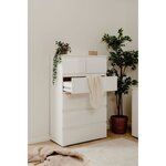 Commode CAPETOWN - blanc brillant - 6 Tiroirs - 80 x 131 5 x 40 cm