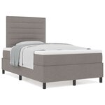 vidaXL Lit à ressort avec matelas taupe 120x200 cm en tissu