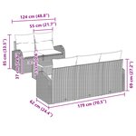 vidaXL Ensemble de canapé de jardin de 6 pièces avec coussins Gris Poly Rotin Acacia