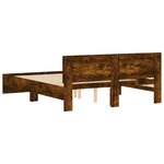 vidaXL Cadre de lit avec tête de lit chêne fumé 140x190 cm