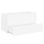 vidaXL Armoire d'évier avec lavabo intégré Blanc Bois d'ingénierie