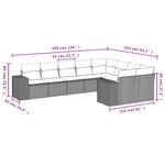 vidaXL Salon de jardin 9 Pièces avec coussins gris résine tressée