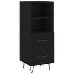 vidaXL Buffet haut Noir 34 5x34x180 cm Bois d'ingénierie
