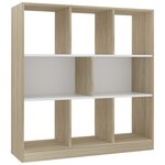 vidaXL Bibliothèque Blanc et chêne sonoma Bois d'ingénierie