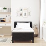 Lit à ressorts vidaXL avec matelas Noir 90x190 cm Velours