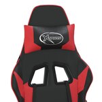 vidaXL Chaise de jeu de massage Noir et rouge Similicuir