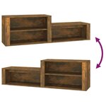 vidaXL Armoire à chaussures Chêne fumé 150x35x45 cm Bois d'ingénierie