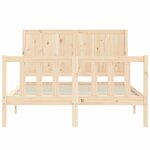 vidaXL Cadre de lit avec tête de lit 140x200 cm bois massif