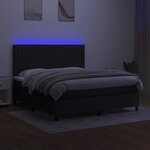 vidaXL Sommier à lattes de lit et matelas et LED Noir 180x200 cm Tissu