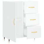 vidaXL Buffet Blanc brillant 69 5x34x90 cm Bois d'ingénierie