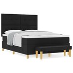 vidaXL Lit à Sommier avec Matelas & Banc Noir 140x200 cm Tissu