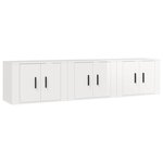 vidaXL Meubles TV muraux 3 Pièces blanc brillant 57x34 5x40 cm