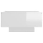 vidaXL Table basse Blanc brillant 90x60x31 cm Bois d'ingénierie